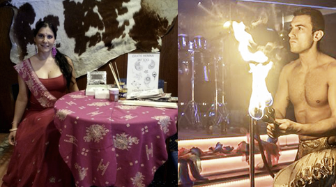 Arabisch danseressen en shisha terras