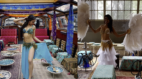 Decor kleden kussens in de zaal plaatsen