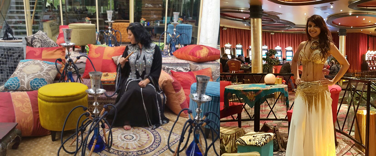 Dansshow met prachtige danseressen en een shisha terras