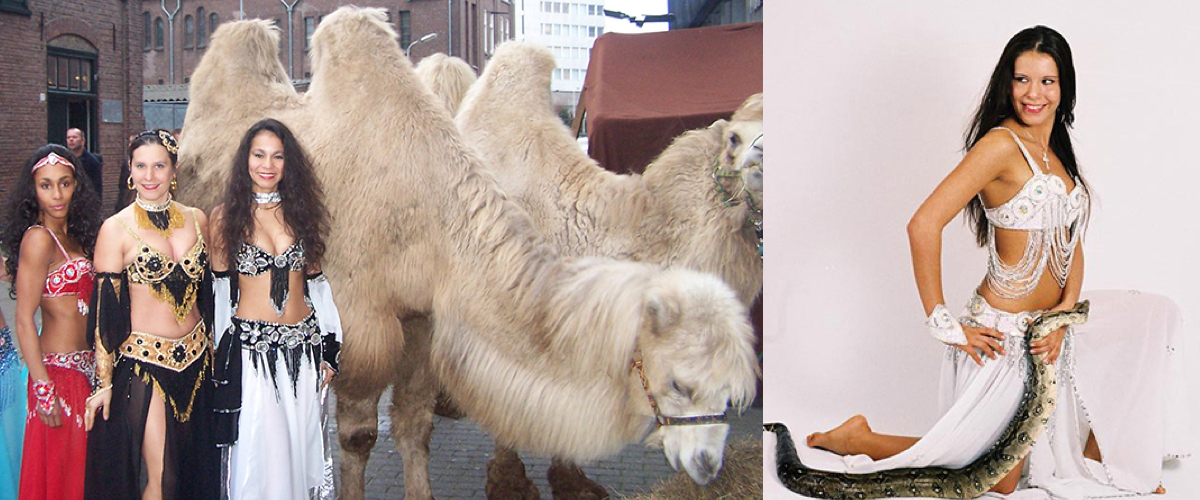 Shisha en danseressen in prachtige exotische kostuums